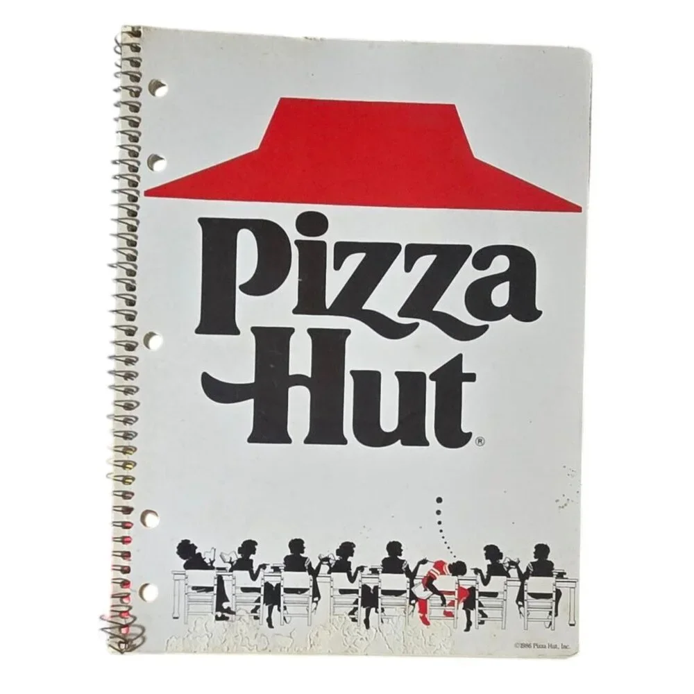1986 Pizza Hut Spiral Notebook Vintage Restaurant Food Collectible AS IS